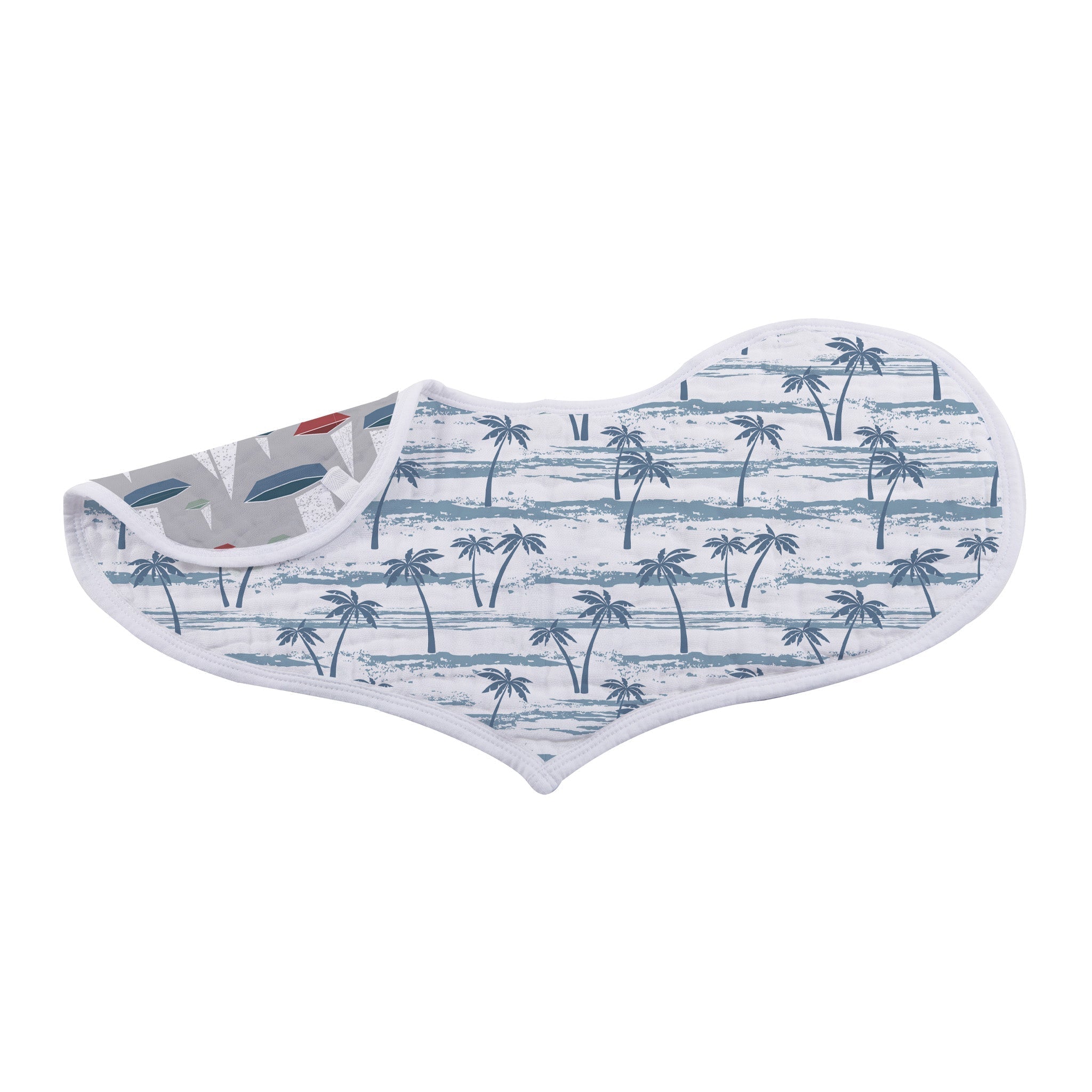 Ocean Tides Bamboo Burp Cloth/Heart Bib 2PK